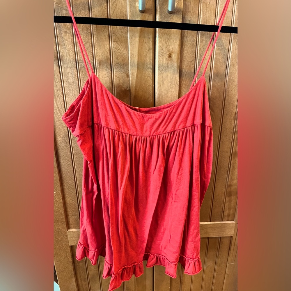 J Cew Cotton float tank top. Salmon color, size Large